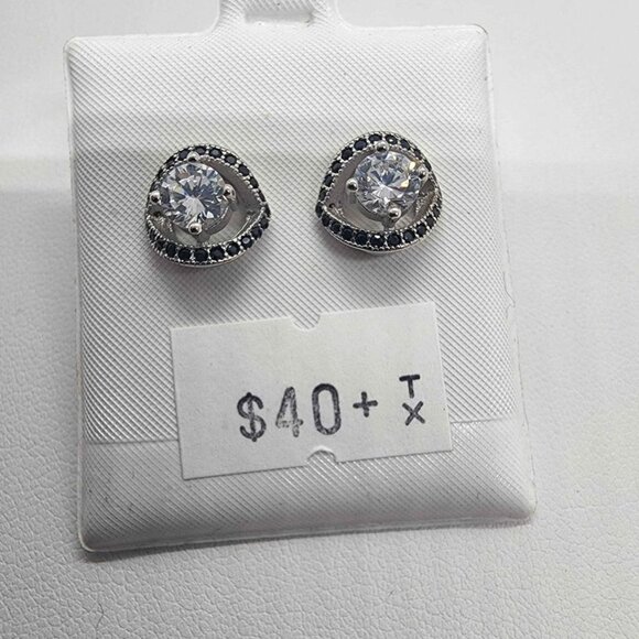 NEW Sterling Silver 925 Elegant Earrings With CZ Stones - Picture 3 of 5